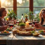plongez dans l'ambiance conviviale de la table des amis, un lieu où partage et gourmandise se rencontrent pour des moments inoubliables.
